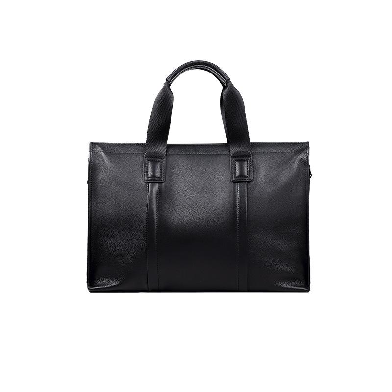 Men's Genuine Leather Briefcase - Casual Large Capacity Crossbody Handbag for Laptops