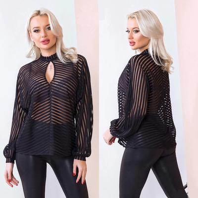 Europäisches & Amerikanisches Damen Sheer Oberteil mit hohem Kragen und langen Ärmeln - Sexy Frühlings-/Herbststil