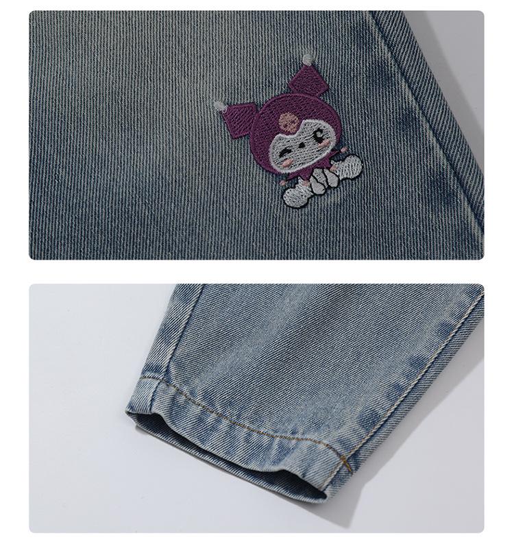 Kuromi Girls' Loose Fit Jeans, Spring/Autumn 2025 Fashionable Style