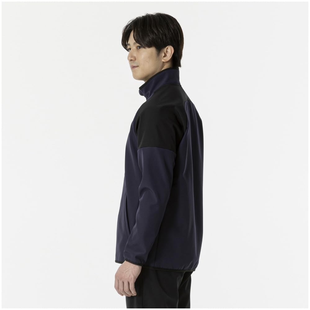 Mizuno Techseal Training and Deep Navy X Black Jacket, Water-Repellent, Windproof, Stretch, 32MEB651,