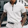 Magliette da uomo estive a manica corta T-shirt da uomo Polo manica corta Patchwork con risvolto T-shirt bianca nera Top