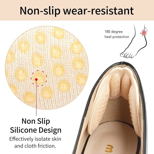 JUTOSU Heel Pads, Cushion Pads, Heel Protection Pads, Shoe Heel Protection Pads, Anti-Slip Pads, Prevents Shoes from Slipping Off, Prevents Slip-Ons,