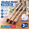 Glass Alcohol Meter Set, Full Range 0-100%