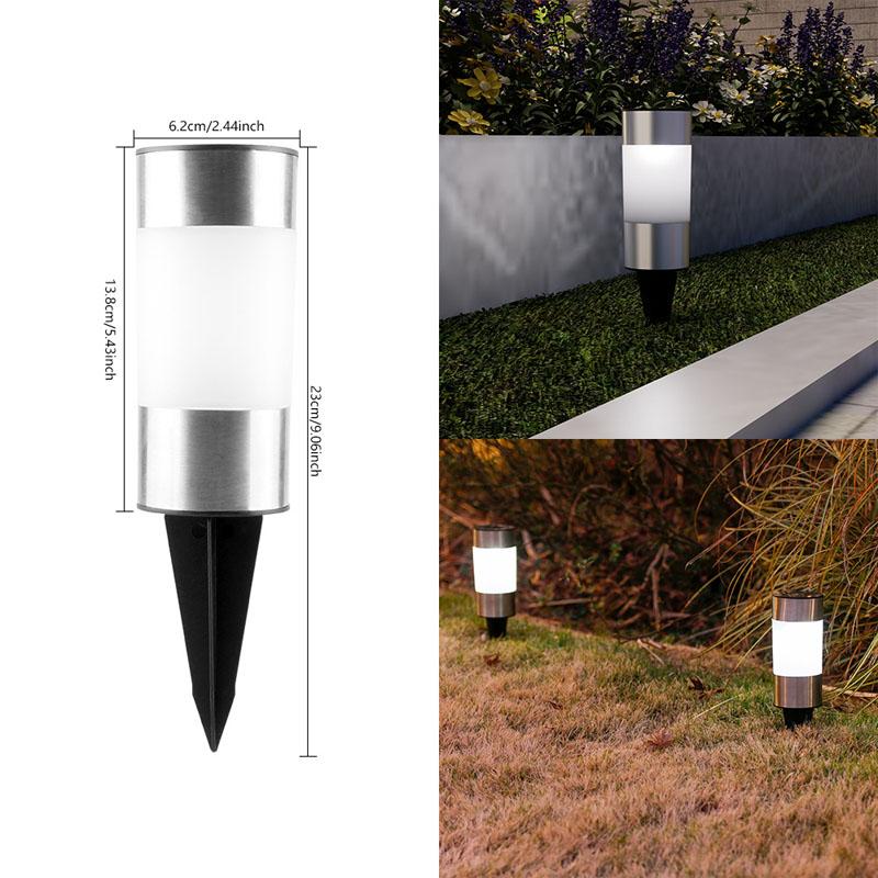 

3pcs Solar Outdoor Garden Lights Stainless Steel Lawn Spike Light Waterproof for Gardens Villas Yards Driveways Patios Pathway 3pcs