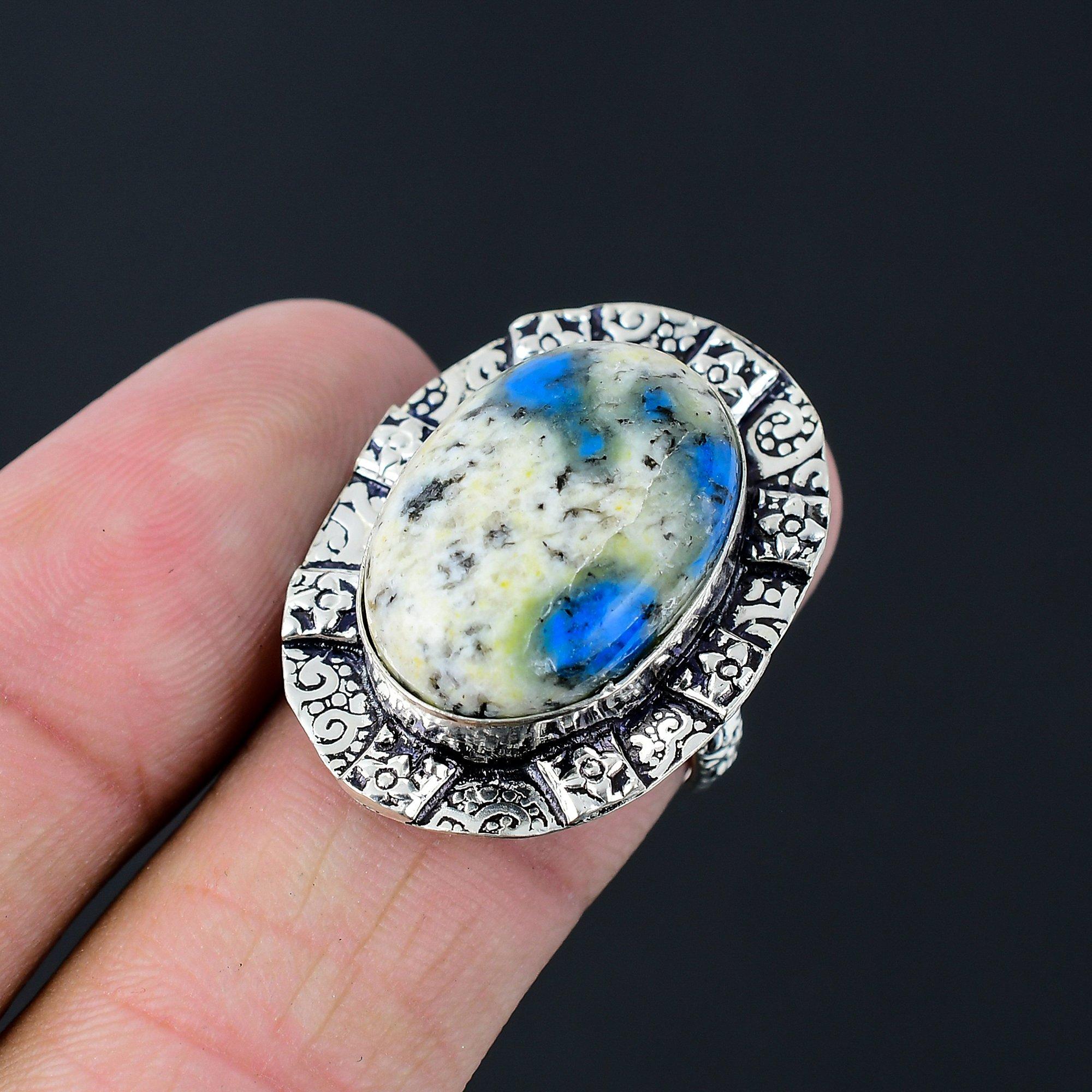 Natural K2 Jasper Gemstone 925 Silver Multi Stone Ring Size 7.5 For Girls 7.5