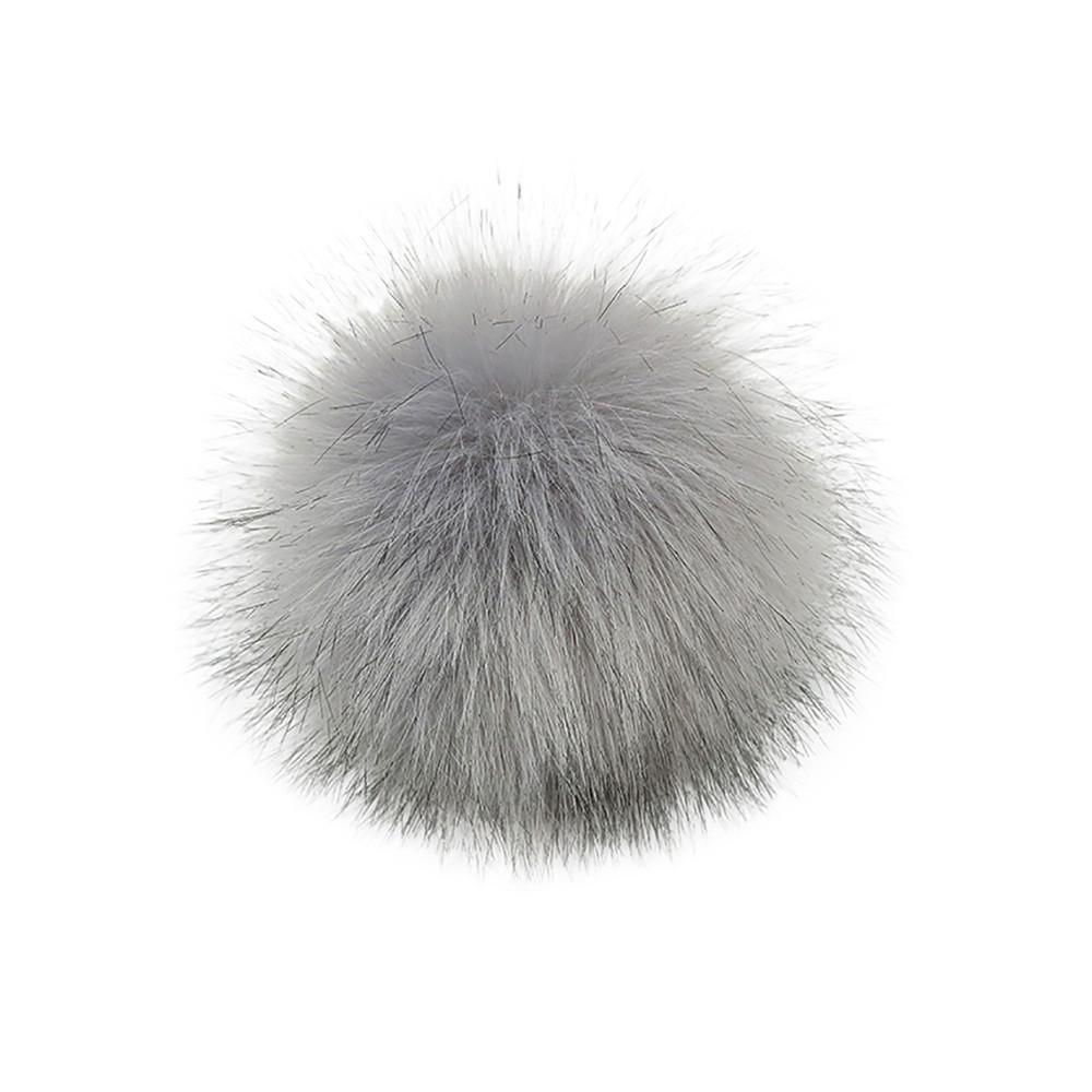 10cm Faux Fur Pom Pom with Elastic Band Soft Fluffy Artificial Fur Ball for Hats Bags Keychains and Crafts