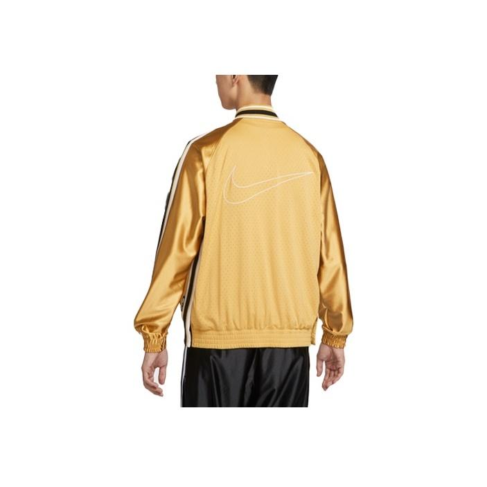 Nike Logo Print Striped Color Block Basketball Jacket Men Jackets Beige DX0348-725