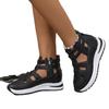 Large Size Thick Sole Heightened Wide Strip Hollow Sandals Summer New Round Head Casual Women's Shoes Emu
