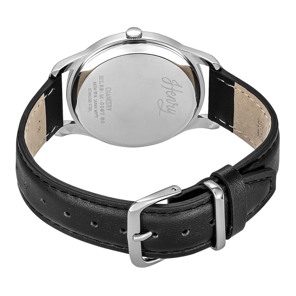 HENRY LONDON Chancery HL39-M-0097-BLK Unisex Watch, Red Dial, Quartz, Water Resistant, Stainless Steel