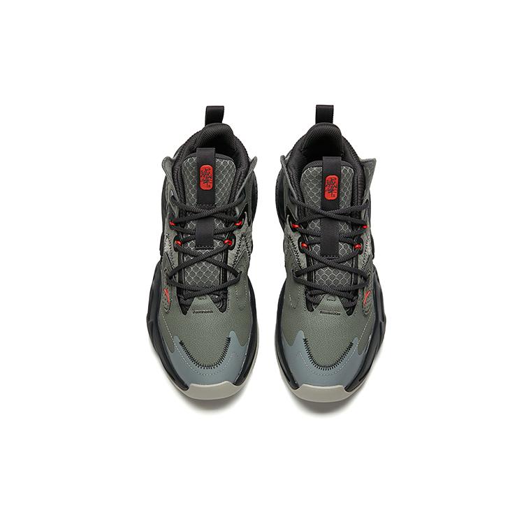 Anta Bastard Wei Feng 2 Slip Resistant Abrasion Resistant Mid top Chunky Sneakers Asphalt Gray 112148080-3