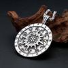 Vintage Constellation Round Pendant Necklaces For Men Women Punk 316L Stainless Steel Twelve Zodiac Signs Jewelry Gifts