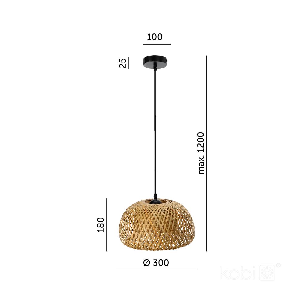 Boho Bamboo Hanging Lamp 30cm 1xE27