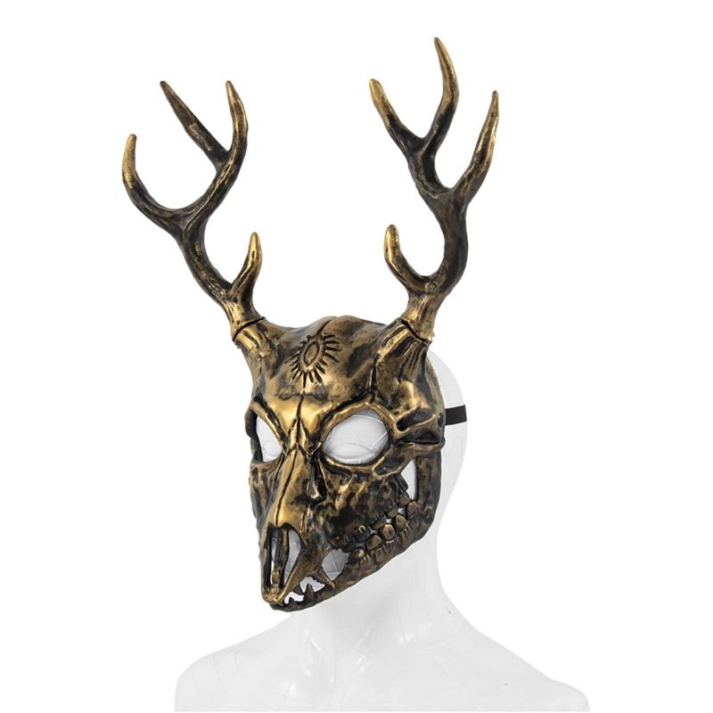 Reindeer Mask Full Face Mask Masquerade Mask Antler Mask Deer Head Mask Halloween Party Mask Carnivals Mask