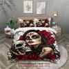 3pcs Sugar Skull Woman Bedding Sets 3D Printed Day Of The Dead Duvet Cover Sets With Pillowcases No Filling Single Twin Size