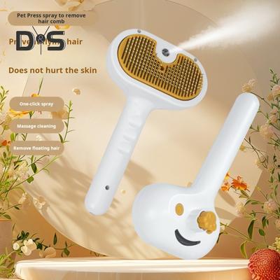 Escova de vapor para gatos 3 em 1, escova de vapor para remoção de pelos de animais de estimação, pente de massagem para animais de estimação, pente para cães e gatos de pelos longos/curtos