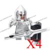Medieval Knight Figures Building Blocks Elf Guard Dwarf Warrior Wild Boar Sheep Mount Fantasy Movie Character Soldier Bricks Toy
