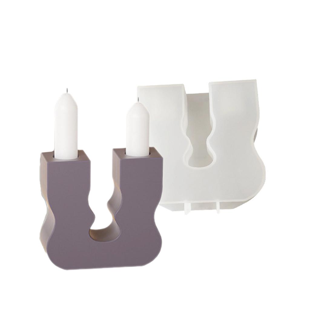 Silicone Resin Molds Candle Holder Molds S/U Shape Craft Mold Silicone Candle Base Molds Suitable for Candle Holder