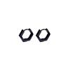 Metal Wind Polygonal Ear Buckle, Black Geometric Personality Creative Design Punk Hip Hop Stud Earrings Men And Women