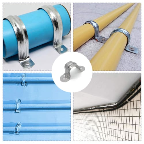 FUYUERO Stainless Steel Saddle Bands for Single Tube Pipes, 30mm Saddle Bands, Pipe Strap Clamps, Stainless Steel, Two-Hole U-Shaped Clamps for Fixing