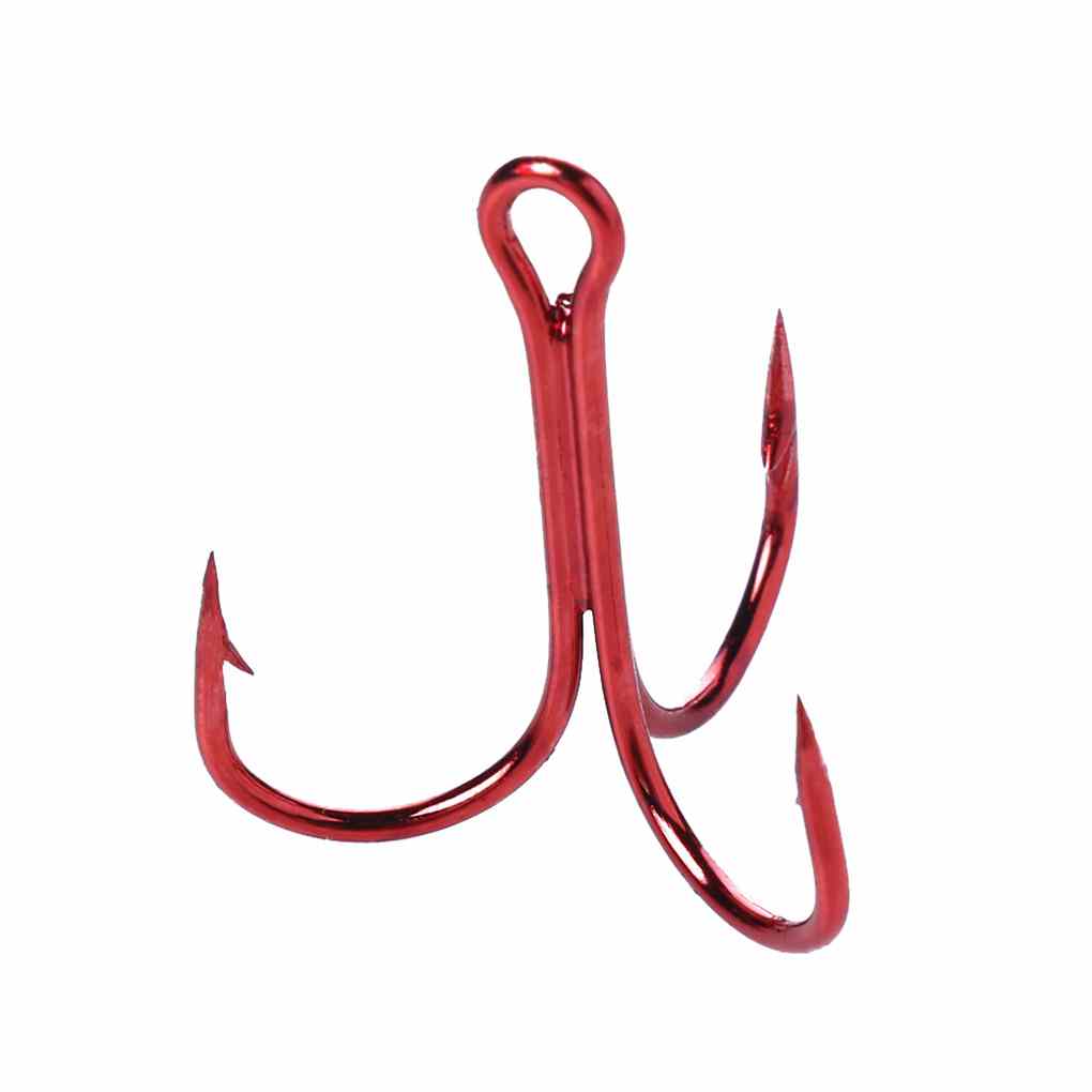 20pcs 3 claws strong round metal outdoor tuna triple treble fishing barb
