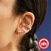 S925 Sterling Silver Round Diamond-Set Single-Row Stud Earrings Women'S Fashion Earrings Trendy Niche Design Earrings