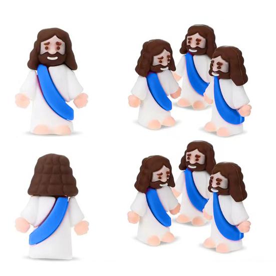 12/48 Stücke Mini Jesus Figur PVC Retter Jesus Figur Modell Statue Skulptur Desktop Dekoration Ostern Ornament Weihnachten Festival Geschenk