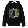 Autumn Winter Spravaki Character Collage Initials Printed Hoodies Fashionable Casual Warm Sports Long Sleeved Children's Boy Hooded Sweatshirts