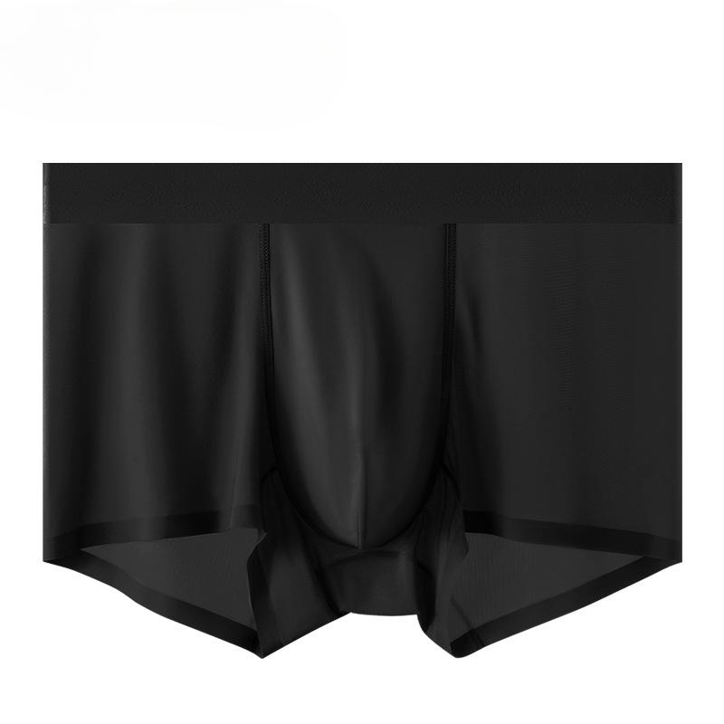 

Ультратонкие трусы-боксеры Ice Silk, мужские полупрозрачные бесшовные сексуальные мужские шорты-боксеры размера плюс L-4XL 4XL чёрный