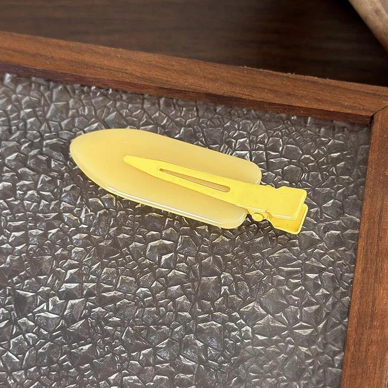 Fashion Jelly Color No Trace Hair Clip Frosted Duckbill Clip For Women Girls Traceless HairPins  Makeup Clip Barrettes Headdress