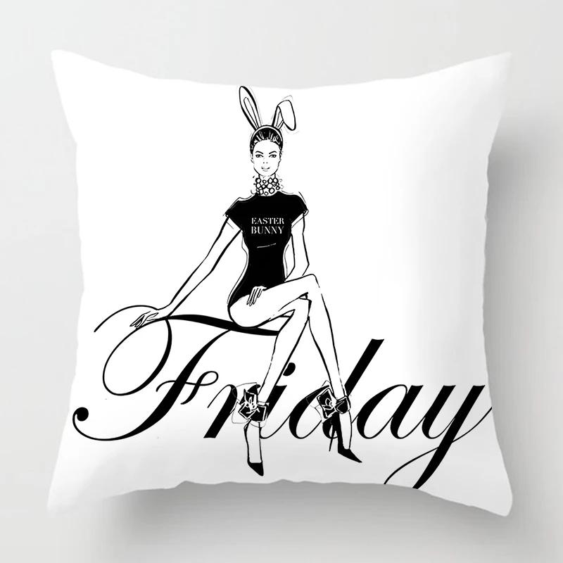 Nordic Fashion Ladies Pillowcase Home Decoration Living Room Sofa Cushion Cover Cushion Cover  Bed Decoration Pillow set