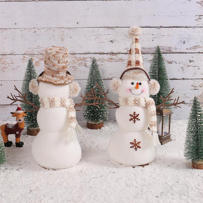 Creative Christmas Snowman Figurine with Dwarf Hat - Festive Desktop Decoration Ornament