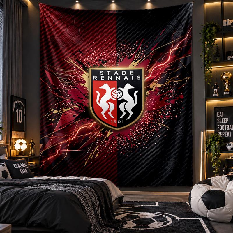 Wall Hanging Tapestry Stade Rennais FC Print Cloth for Living Room Bedroom Home Decor