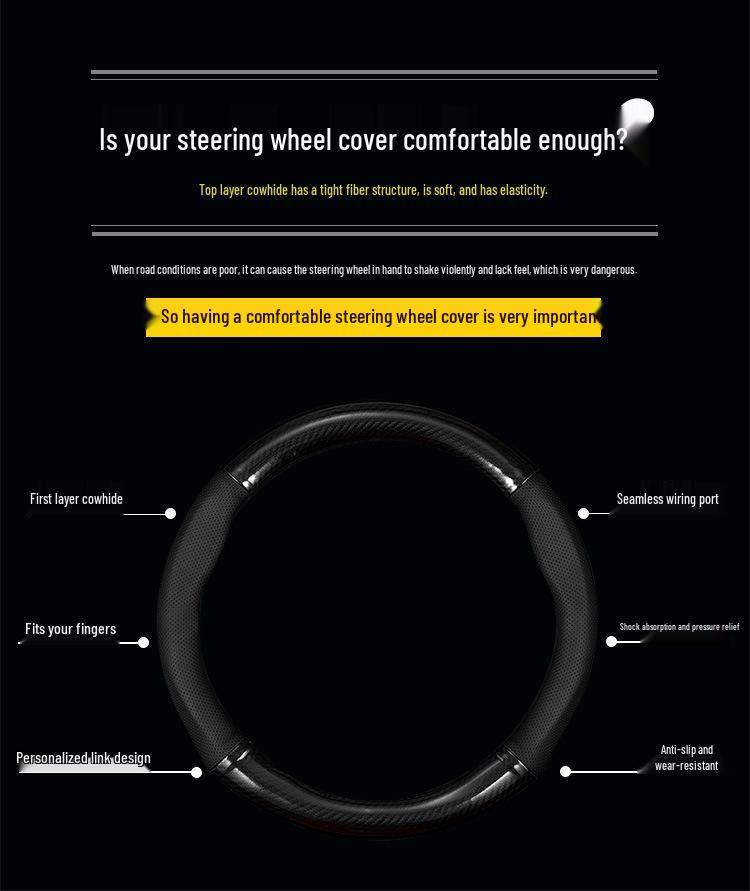 BAIC Senova Carbon Fiber Steering Wheel Cover for D70, X25, X35, D20, D50, X55, X65 Models