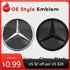2025 Hot Front Grille Star Logo 3D Mirror Emblem With LED Lighting Chrome Silver Glossy Matte Black For Mercedes Benz W176 A180