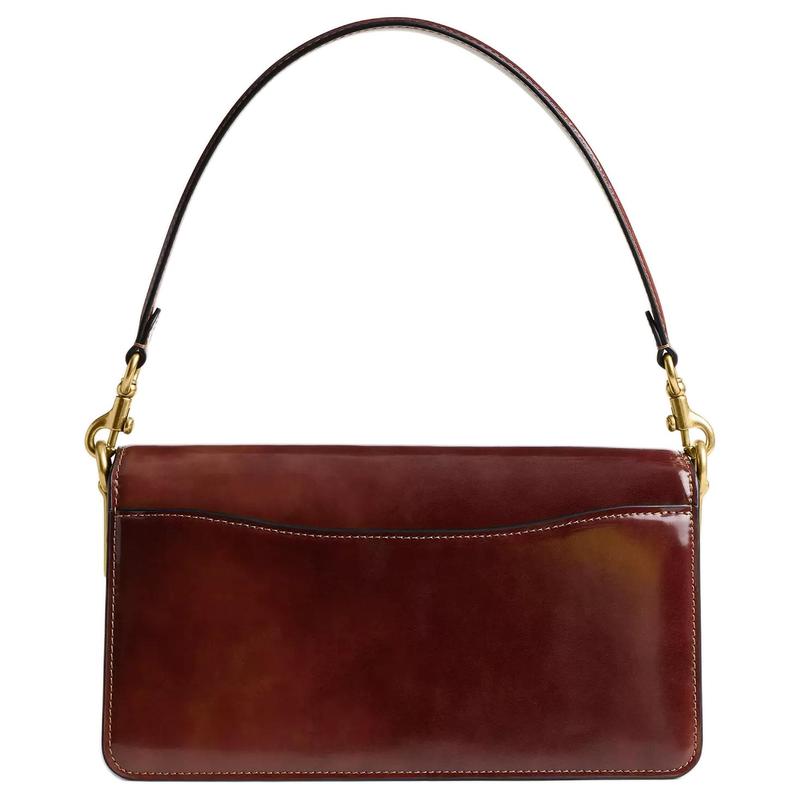 Coach Tabby 26 Gold Hardware Detachable Shoulder Strap Smooth Leather Handy Crossbody Shoulder Bag Medium Women's Dark Brown