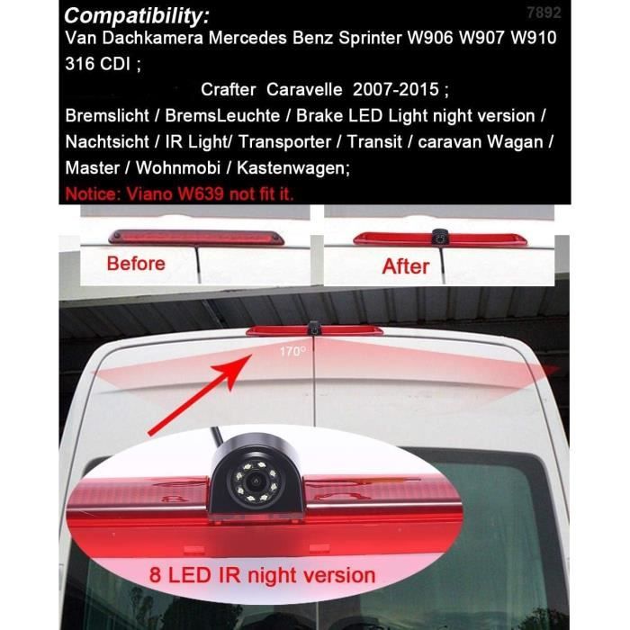 Caméra de recul pour Transporter Mercedes Benz Sprinter Viano Vito Transit Ducato Master - Kalakus