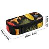 Stationery Pencil Case Printed 300D Polyester Zip Around Closure with Main Compartment Mesh Pocket and Pen Slots for Students