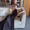 Temperament: Pure Desire, Sexy Black Sequin Dress, Design, Halter Neck, Sleeveless Backless Dress, Beautiful Banquet Dress