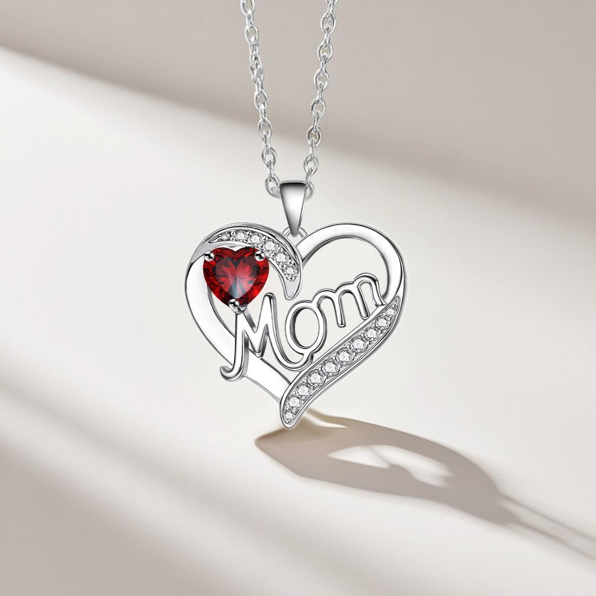 Heart Letter Necklace: Personalized Heart-Shaped Pendant Gift for Mom on Mother s Day Copper