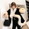 Autumn and winter new imitation mink velvet imitation fur coat women's thickened warm fur cape shawl looks thin