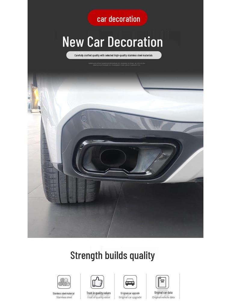 BMW X5 (2018) Black Stainless Steel Exhaust Tip Tailpipe Frame Accessory