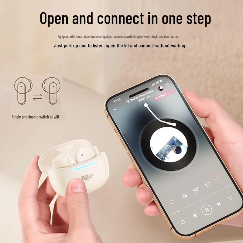 Niye F6 True Wireless Bluetooth 5.3 Half-in-ear Earbuds