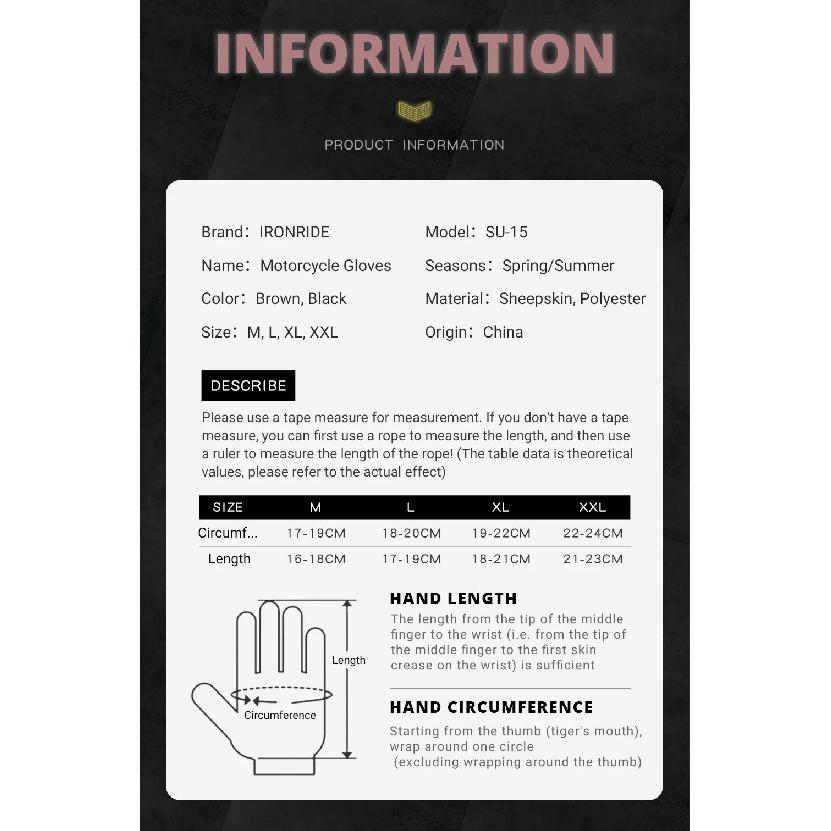 Retro Motorcycle Gloves Unisex Soft Leather With Airflow Perforated Knuckles Touchscreen Fingers for Vintage Riding Style Gloves