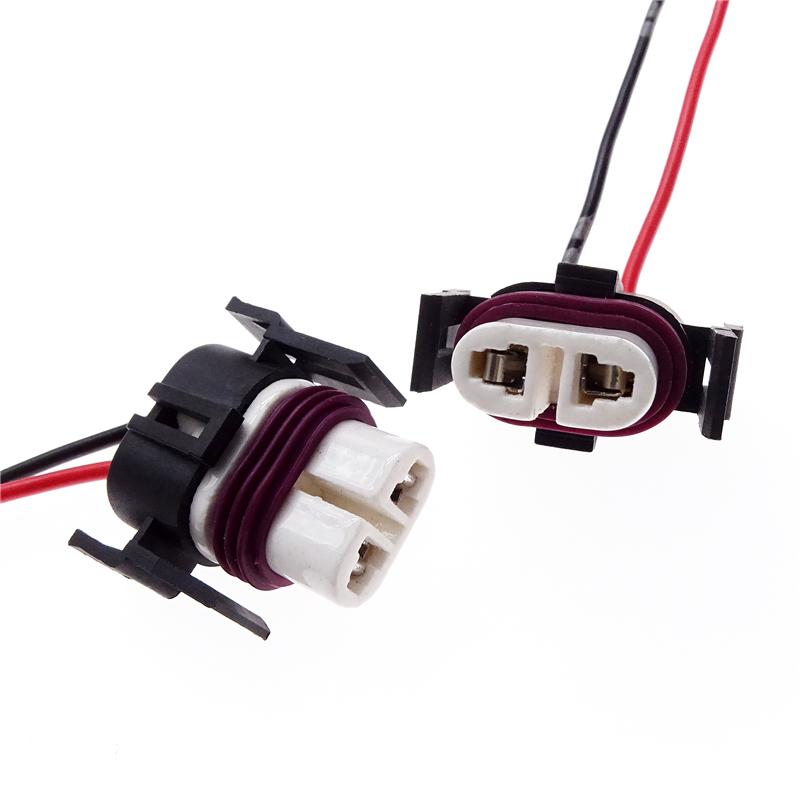 

2 Pcs H8 H9 H11 Ceramic Female Socket Wiring Harness Adapter Wire Connector For Car Headlight Cable Plug Resistant Temperature