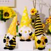 Playful Bumblebee Plush Gnome With Sunflowers And Honeycomb For Unique Home Decor Touch