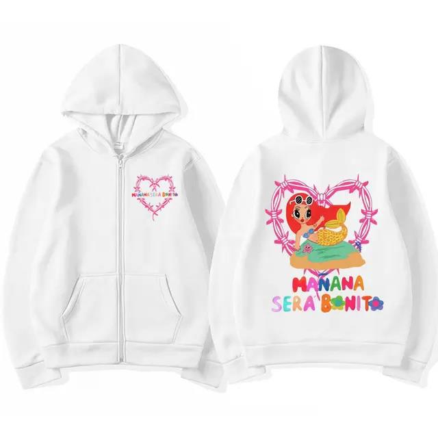 Carol G Album Heart Manana Sera Bonit Zip Hoodie Men'S And Women'S Kawaii Sweater