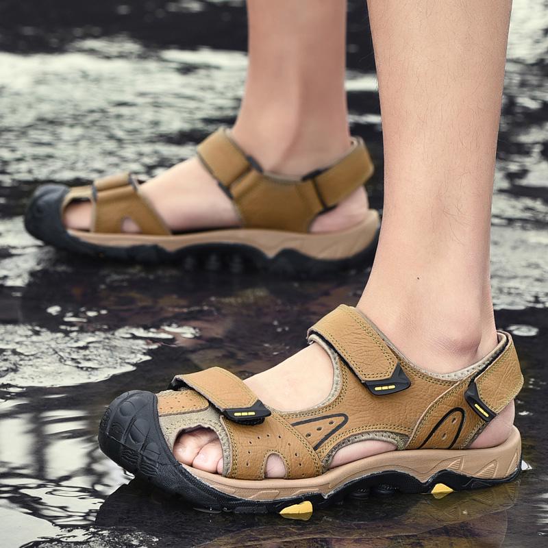 FashionCasual Men Sandals Summer Shoes Soft Sandal Mens Sandles Outdoor Breathable Comfort Slip On Plus Big Size 38-46 Sandalias Hombre