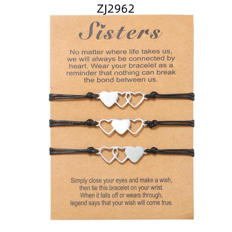 Adjustable Handmade Titanium Steel Heart Bracelets for Couples