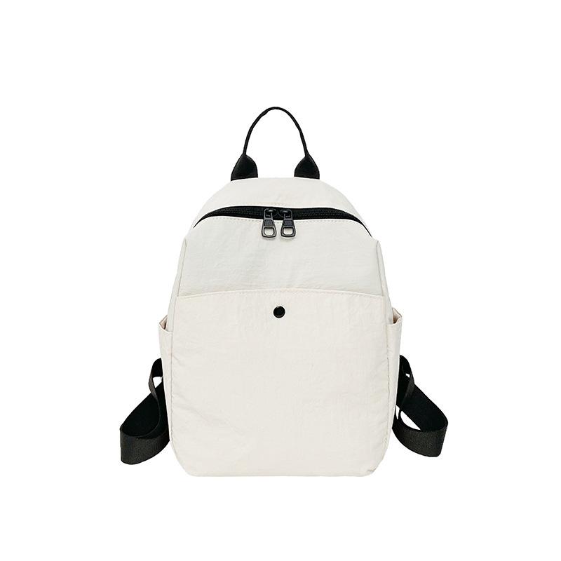 Schoolbag Solid Color Backpack Women's 1011 New Lightweight Large Capacity School Bag Versatile Nylon Travel Bag Commuter Small Backpack