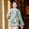 Mid-Aged Women's Chinese Style Padded Floral Cotton Jacket